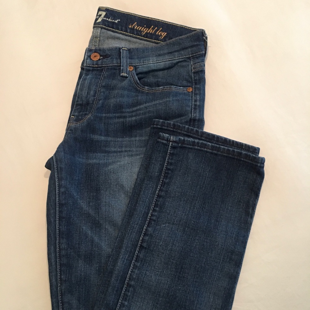 Straight Leg Blue Jeans